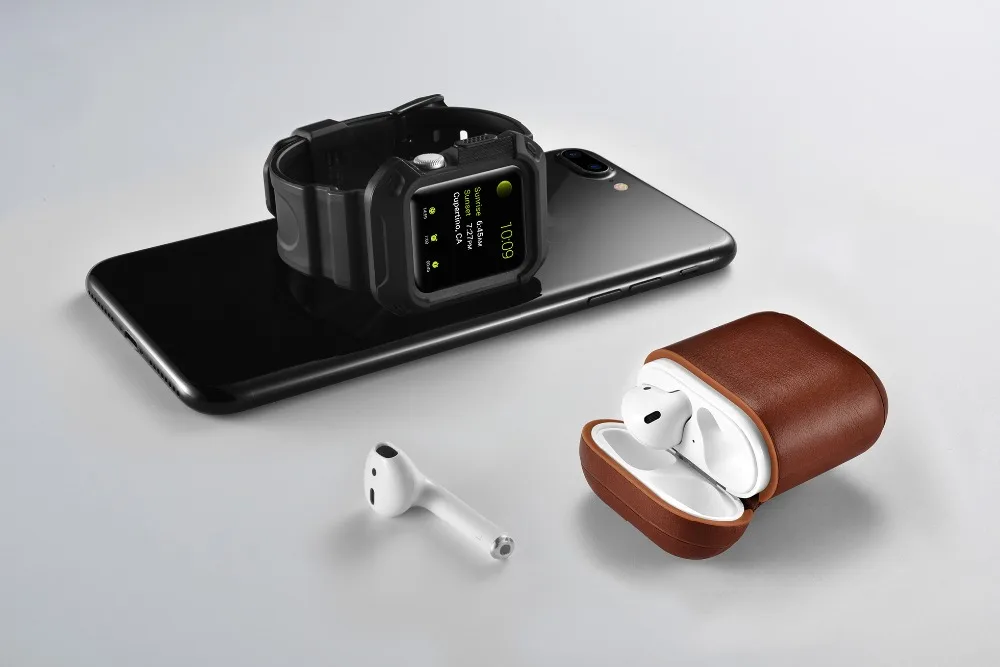 Чехол для наушников из натуральной кожи для Apple AirPods с пряжкой, чехол для крышки корпуса, противоударный защитный рукав, беспроводная коробка для наушников