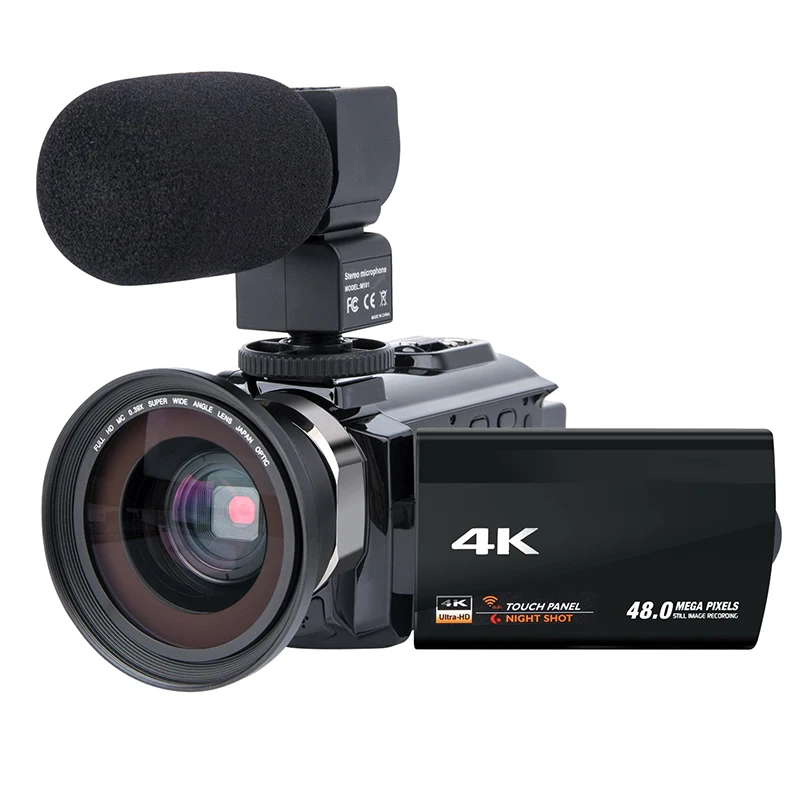 Видеокамера 4K Ultra Hd цифровая Wifi камера 48.0Mp (интерполяция) 3 0 дюймовый пресс экран