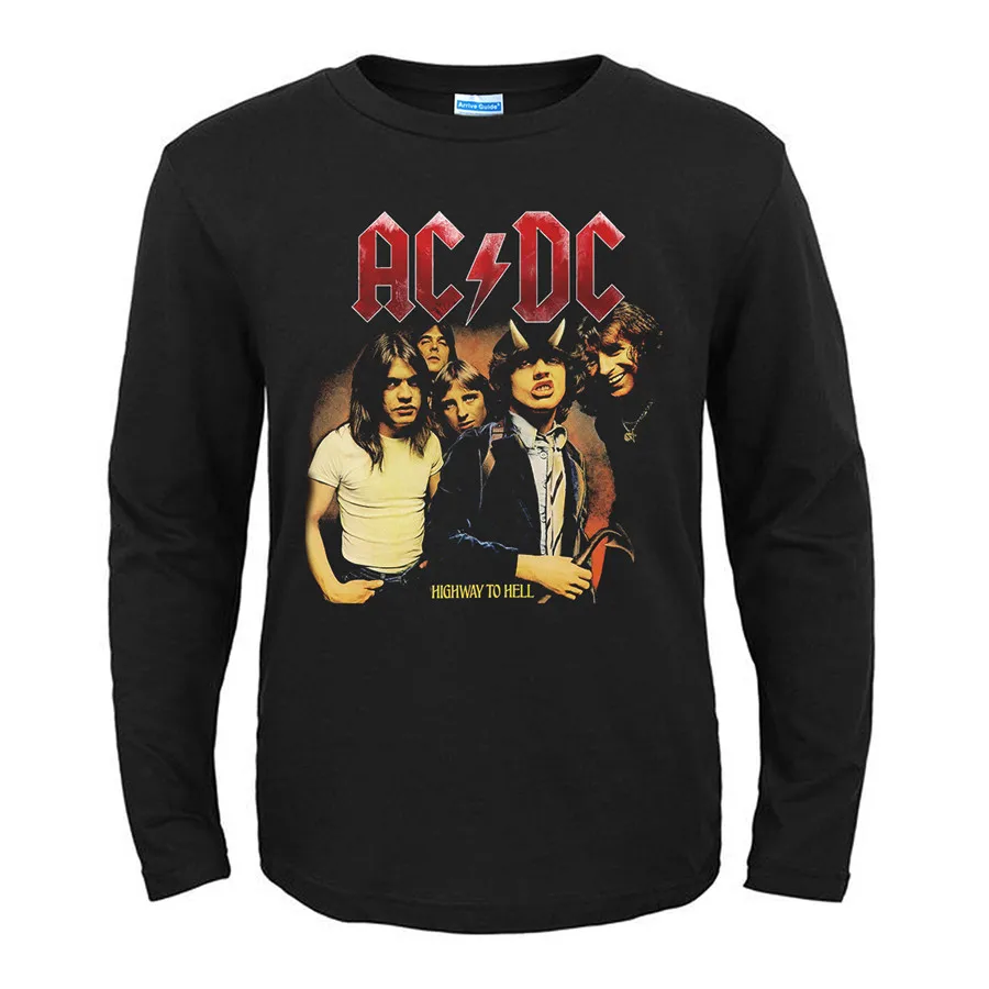 9 дизайнов винтажная ACDC AC/DC рок брендовая гитара Мужская и женская рубашка с длинными рукавами хэви-метал, панк стиль Фитнес тяжелый рок рокер