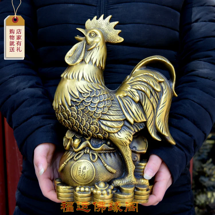 

30CM # 2020 Company SHOP Store home TOP efficacious Talisman Mascot- bring wealth and fortune cock Chinese FENG SHUI statue