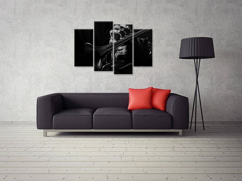 Холст напечатанный настенный художественный постер 4 панели Настенный декор