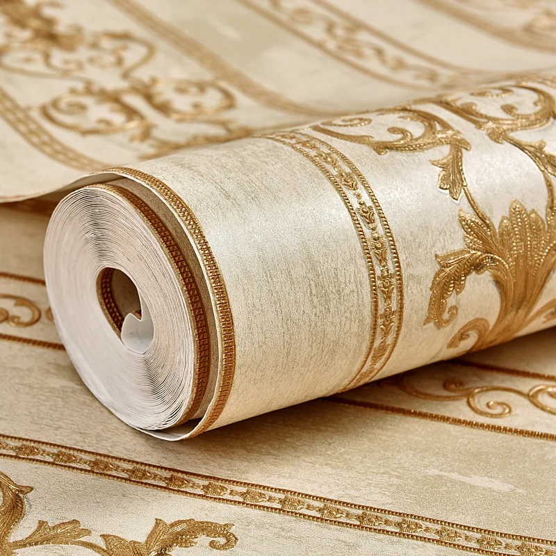 

Euroean Vintage Strip Wall Papers Home Decor Floral Wallpapers Roll for Living Room Bedroom Walls Decorative carta da parati