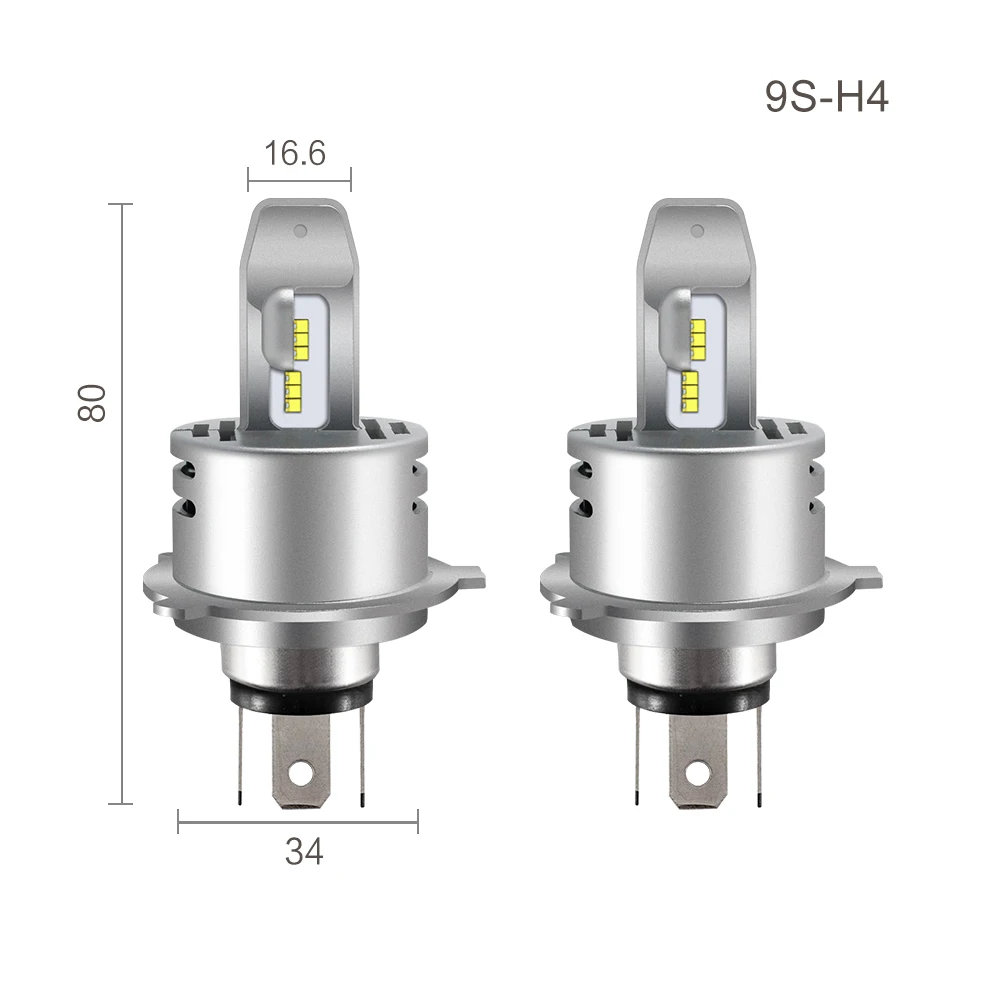 Par лампа лампада Branco зэс чип H4 P43t-38 H7 H11 levou 80 Вт 18000LM 9S Farol Do Carro Hi/короче спереди и