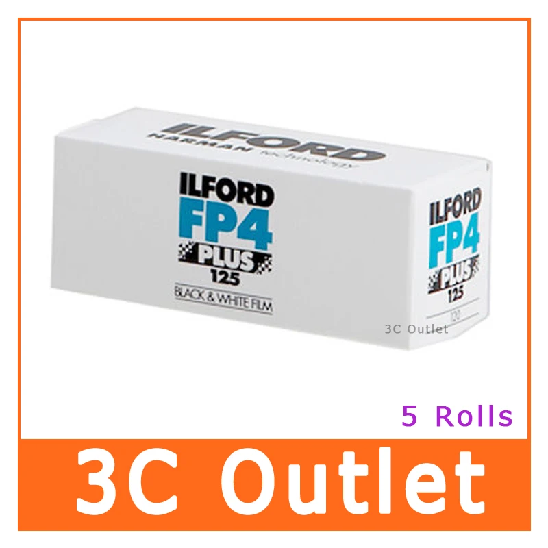 Ilford FP4 Plus 125 ISO пленка 120 черная и белая x 5 рулонов|Фотоплёнка| |