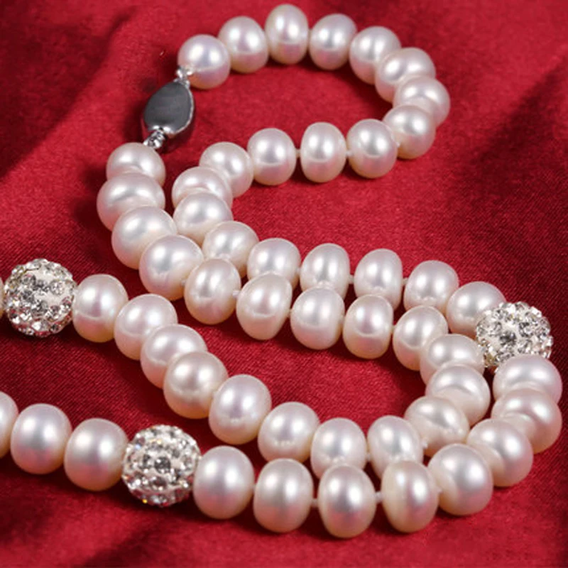 Ожерелье-чокер из серебра 100% пробы с натуральным пресноводным жемчугом |