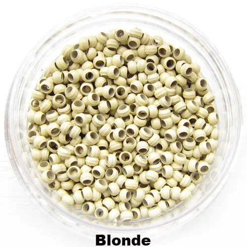 

1bottle 2.5mm Nano copper ring nano beads tips the smallest micro rings used for the nano hair extension Blonde 1000pcs/lot