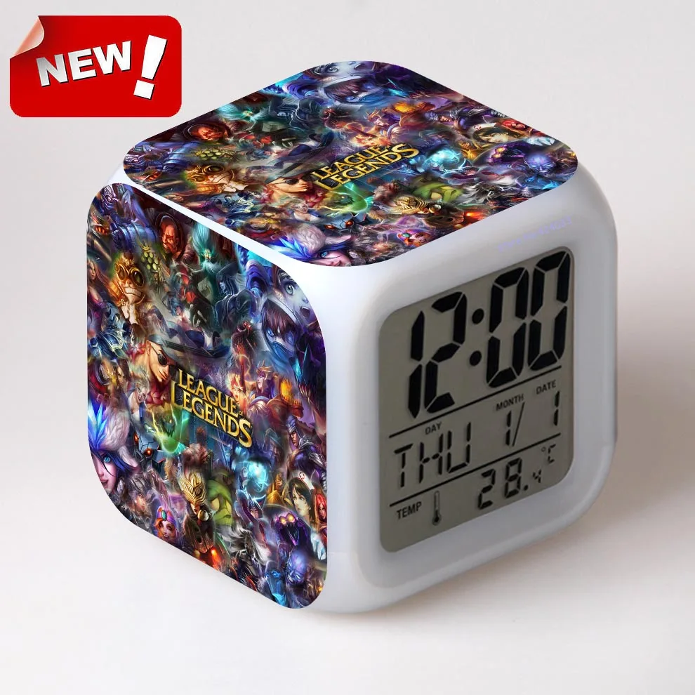 Светодиодный будильник с календарем и температурой Настольные Цифровые часы