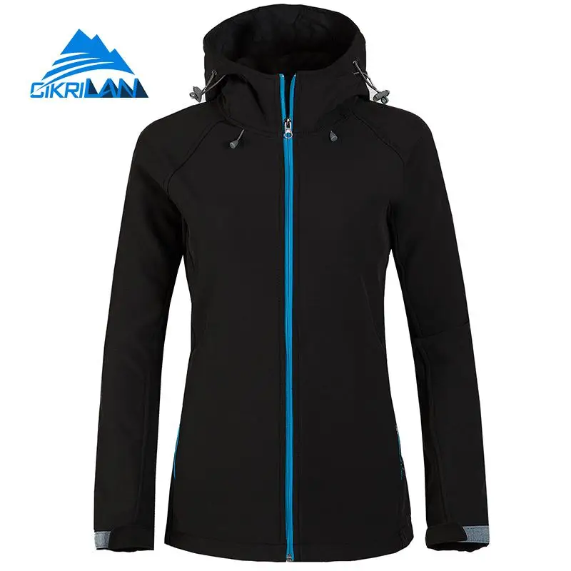 Ветронепроницаемая водостойкая флисовая куртка для женщин Походное теплое