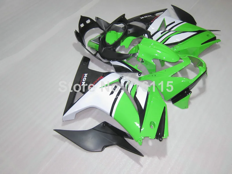 Комплект обтекателей для Kawasaki Ninja 250r 2008 2014 Черный Зеленый Белый литье под