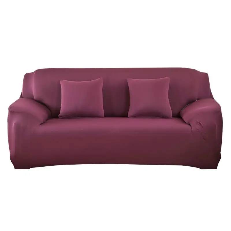 russet-red Чистый цвет эластичный чехол нескользящий стул Loveseat крышка высокая эластичная Подушка Диван-чехол Анти-пыль диван защитный чехол 34 - Цвет: russet-red