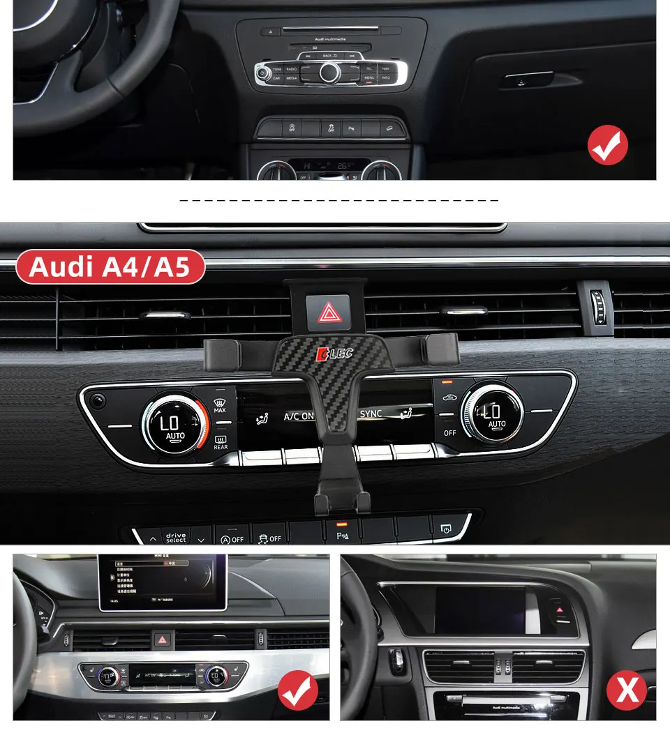 Для ауди Audi A3 8V A4 B9 A5 A6 C7 Q3 Q5 Sportback держатель для телефона в машину держатель телефона в авто крепление автодержатель для смартфона автомобильный держатель подставка автомобиль попсокет car phone holder