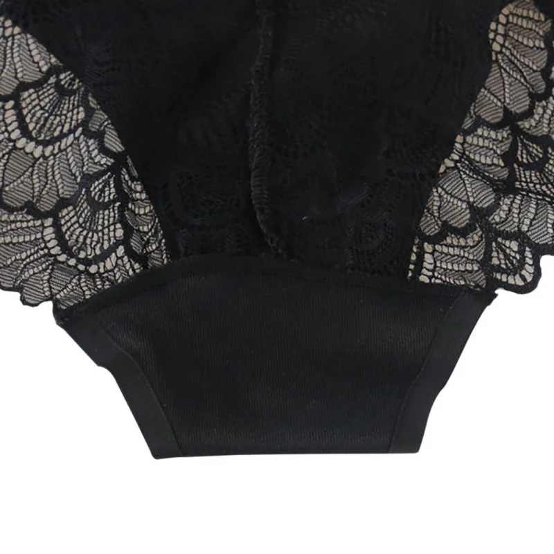 Women's Sexy Lace Panties Seamless Underwear Briefs Nylon Silk Ladies Transparent Lingerie Soft Low-Rise Briefs Underwear