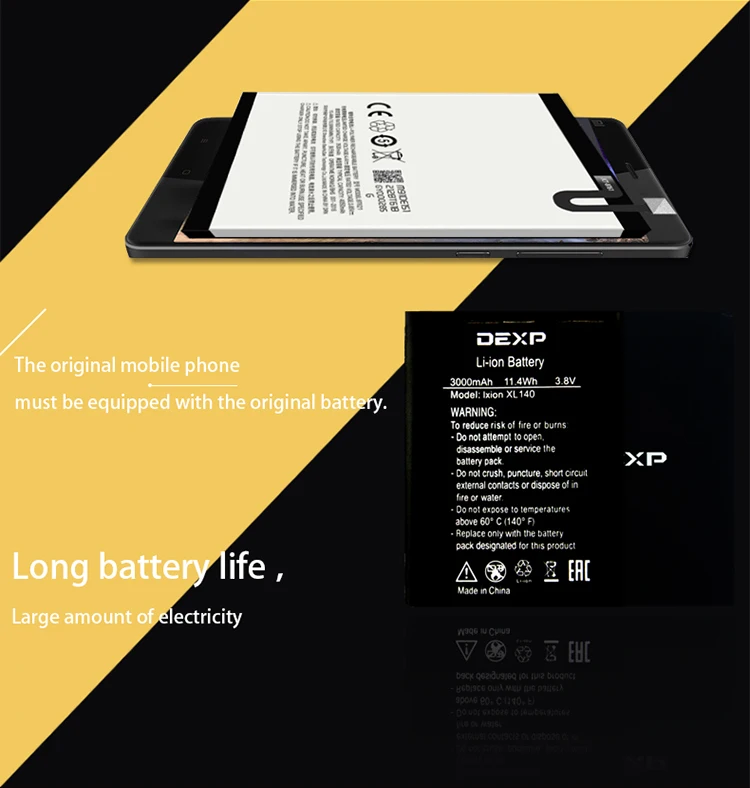 DEXP Ixion XL140 XL 140 FLASH 3000mAh аккумулятор для мобильного телефона+ номер отслеживания