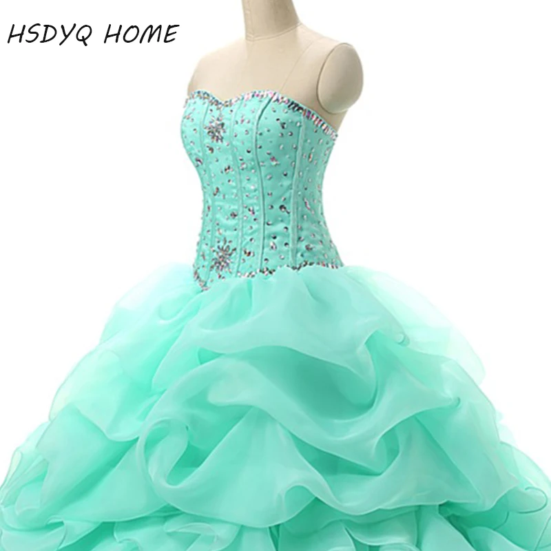 В наличии цвета зеленой мяты Бальные платья с украшением в виде кристаллов Милая