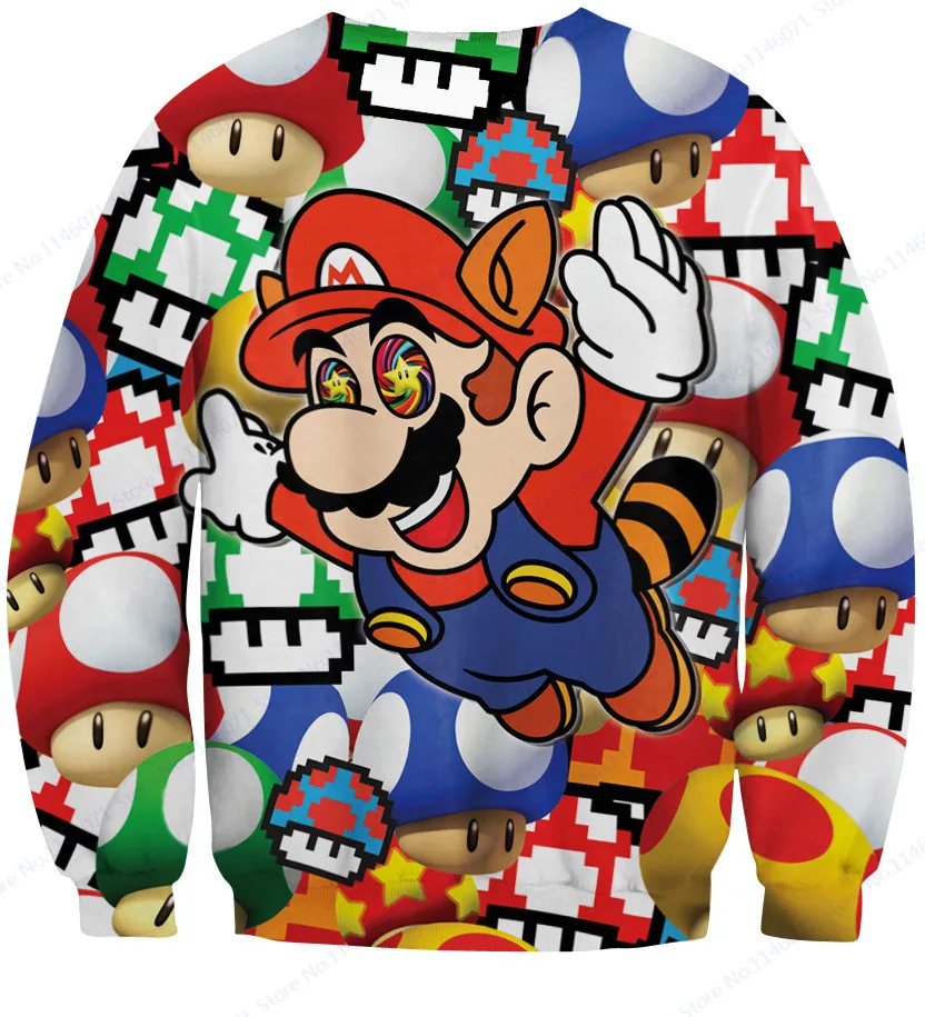 Super Mario Bros Мужская толстовка Brothers пуловер свободные спортивные костюмы хип хоп