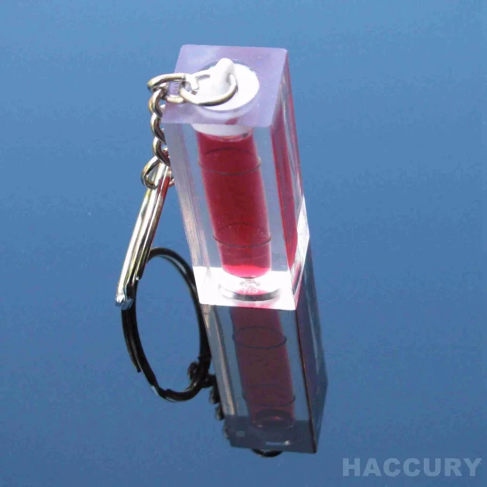 

HACCURY Size 40*15*15mm Keychain Level Square Level with Sub-chains Red Color for Photo Frame Wall hanging TV