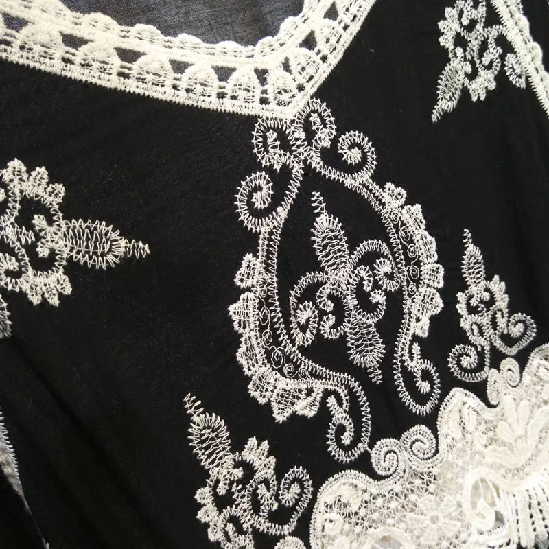 Женская винтажная блузка с вышивкой кружевная цветочной лето 2021|embroidery blouse|lace
