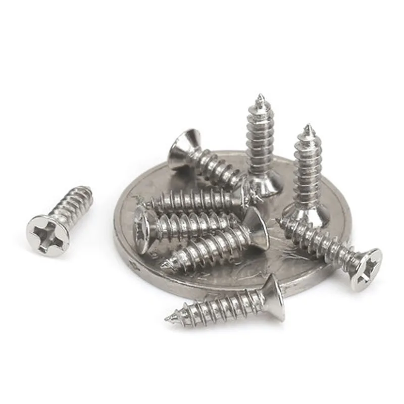 

50pcs M1.4 Flat head Phillips screw Cross Countersunk heads Nickel plating Self-tapping screws 3mm-10mm Length