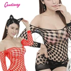 Сексуальное эротическое нижнее белье, платья, большая рыболовная сеть, Кружевные бретельки, одежда, сетка, с открытым плечом, обтягивающее платье с кисточками, GA075