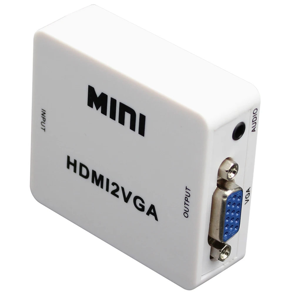 Преобразователь HDMI в VGA аудио адаптер мини-преобразователь Аудио и видео 1080P HDMI2VGA