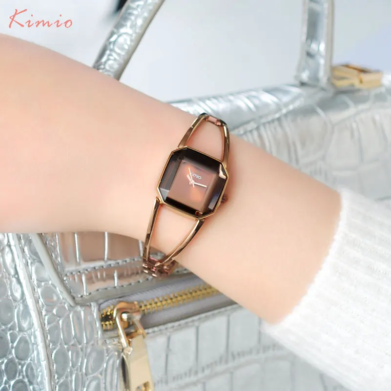 Модные женские кварцевые часы KIMIO бренд раскошный ремешок для часов 2017 подарок