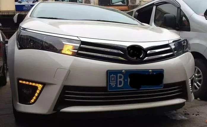 Указатель поворота и затемнения стиль реле 12 В автомобиля из светодиодов DRL дневные ходовые огни с противотуманных фар отверстие для Toyota corolla
