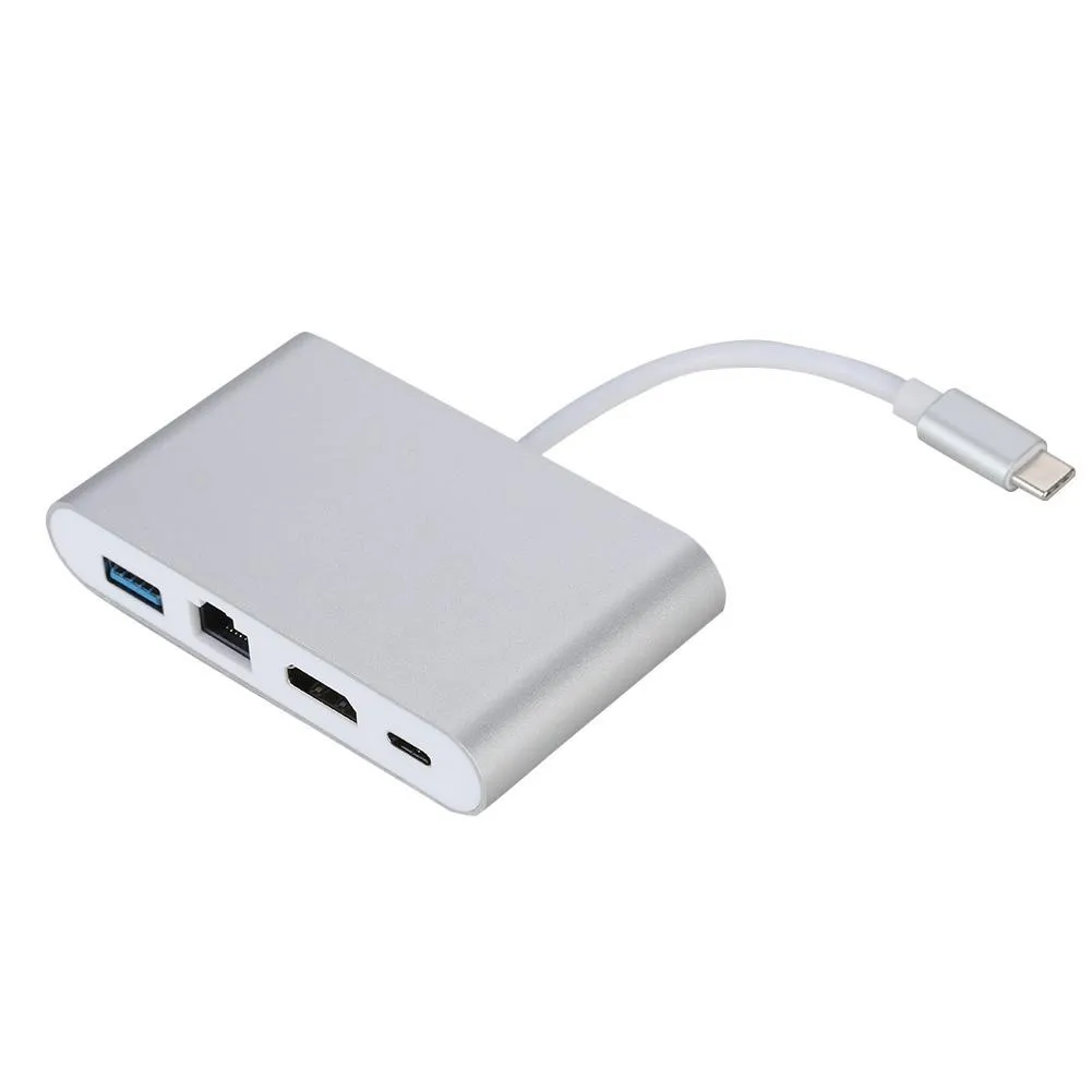 

USB 3.1 Type-C Hub to HDMI 4K+ RJ45 Gigabit Ethernet+ USB 3.0 HDMI USB-C Adapter Type-C Hub to HDMI