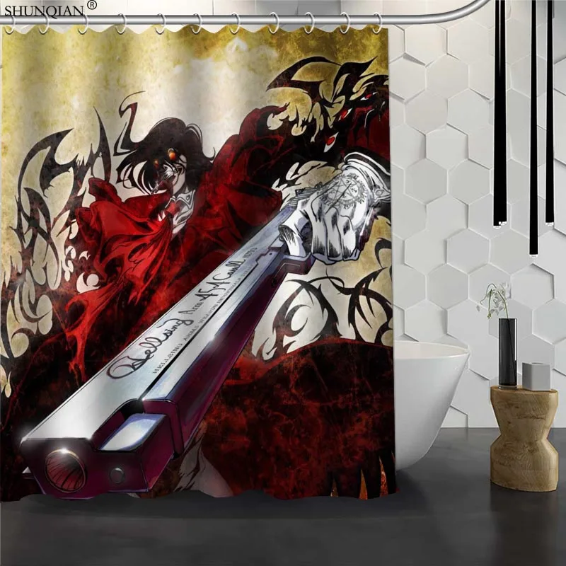 Новый Hellsing на заказ занавеска для душа водонепроницаемая ткань ванной 180X200cm165X180cm