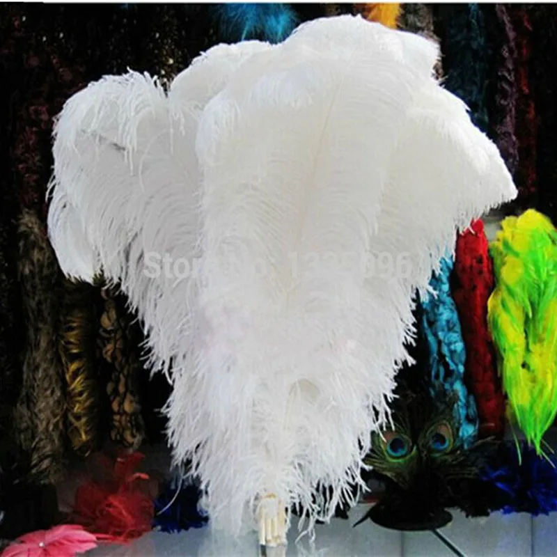 

wholesale 100pcs/lot 14-16" 35-40cm White fluffy Ostrich Feather Plume wedding decoration