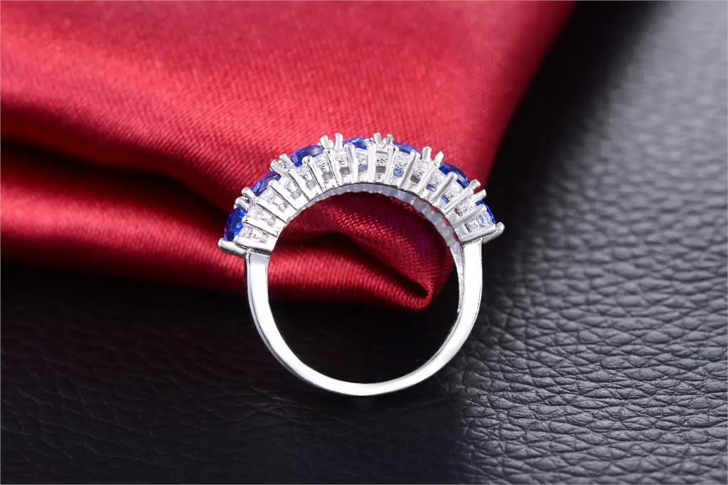 Фото Высокое качество, полный королевского синего, розового CZ Crystal, женское обручальное кольцо, женские ювелирные изделия, обручальное кольцо оптом №5