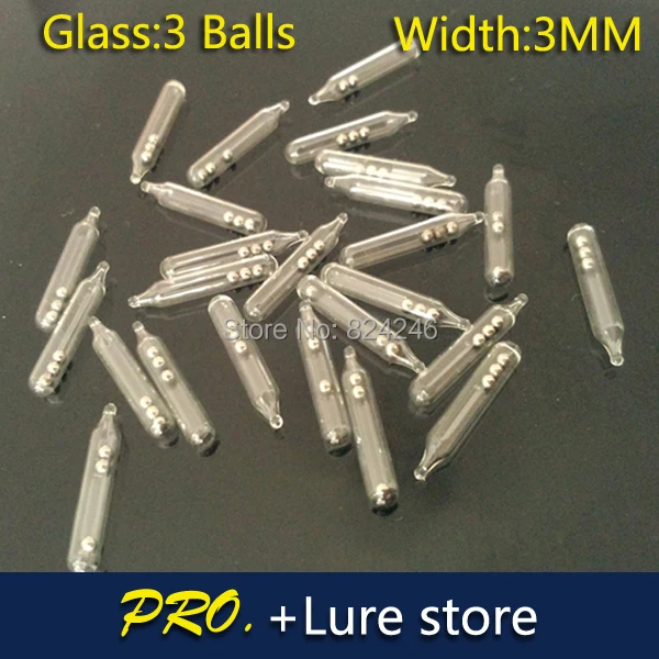 JYJ 20pcs 3mm 4mm 5mm Rattles Shake Attract  soft baits Jig Fishing Glass Rattles tube glass Tie fly Tying tube