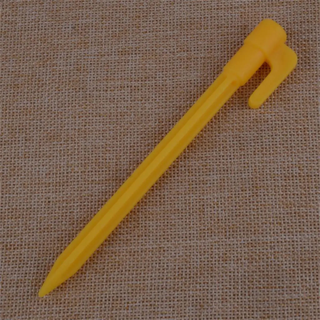 LETAOSK 10Pcs Outdoor Camping Awning Tent Stakes Pegs Pins Trip Nails Fixing Heavy Duty Nail Plastic Yellow | Инструменты