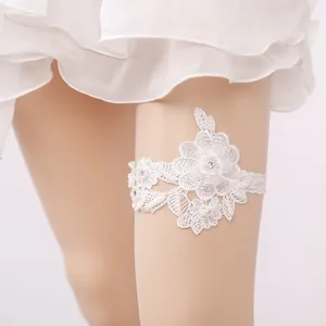 Top quality Bride Garter Lace pearl flower Wedding Garters Women's Sexy Leg ring party Belt Suspender decoration supplies