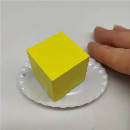 yellow 5 шт./компл. 2 см красочные DIY игрушки из дерева для штабелирования до строительные блоки квадратные кубики для малышей и детей постарше для штабелирования стек Обучающие - Цвет: yellow