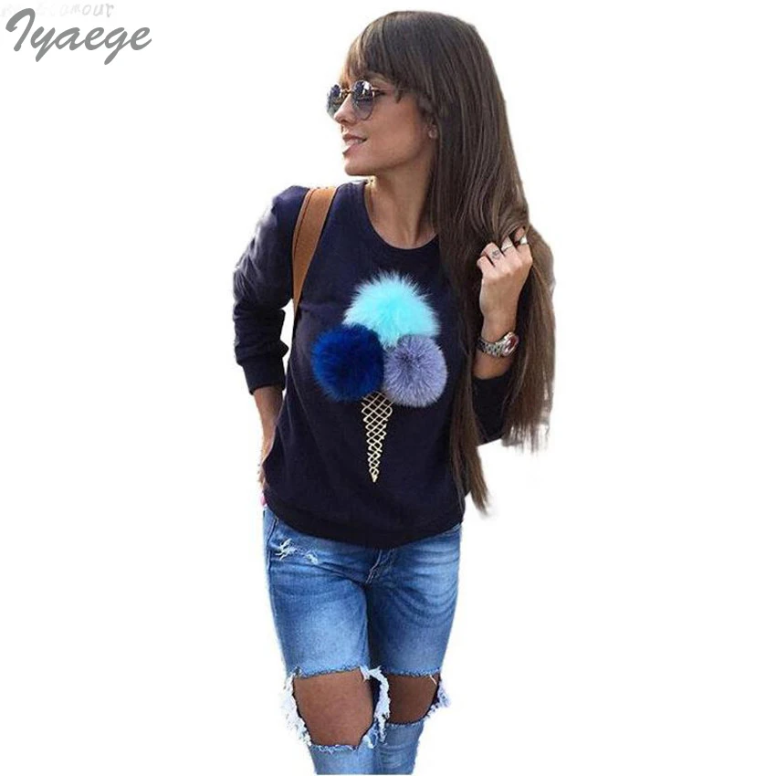 Женский свитер с узорами Pull осенний пуловер пушистым шариком нарядная рубашка