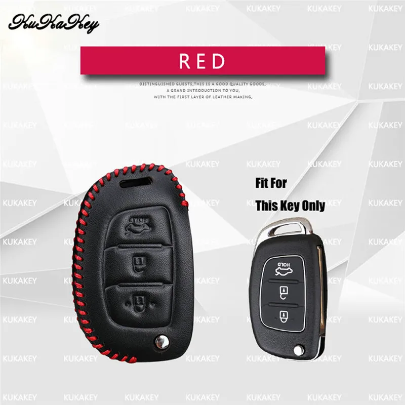 redline 35-1 Кожаный чехол для автомобильных ключей, чехол для hyundai Solaris ix25 ix35 ix45 Elantra, Santa Fe HB20 верна Солярис Creta i10 i20 i30 Tucson - Название цвета: redline 35-1