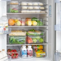 refrigerator organizer artifacts plastic rectangular drawer storage box acrylic kitchen rangement food container