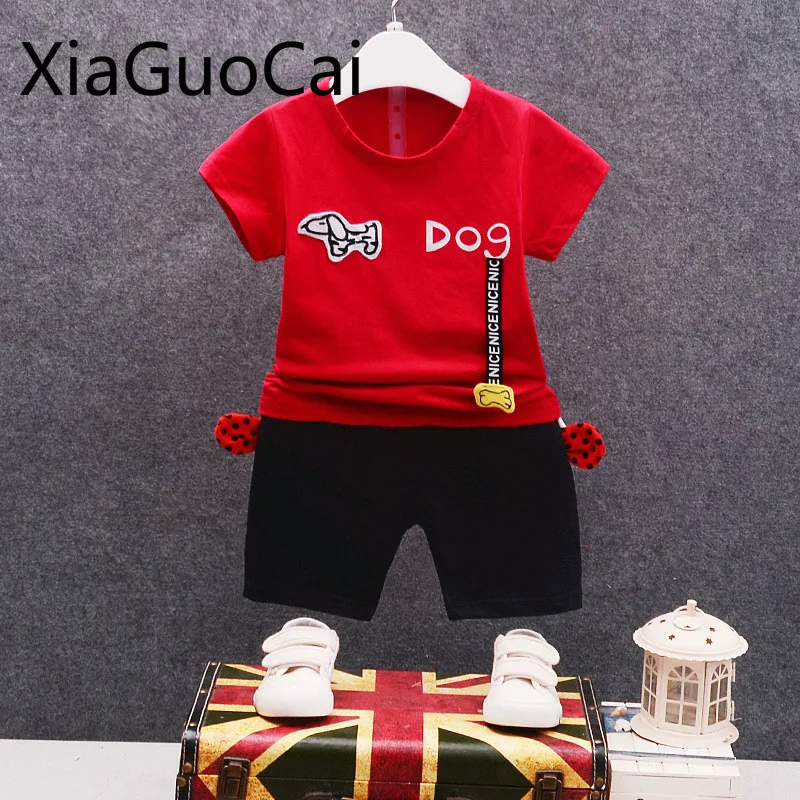 Недорогие модные летние комплекты для мальчиков и девочек детские с короткими