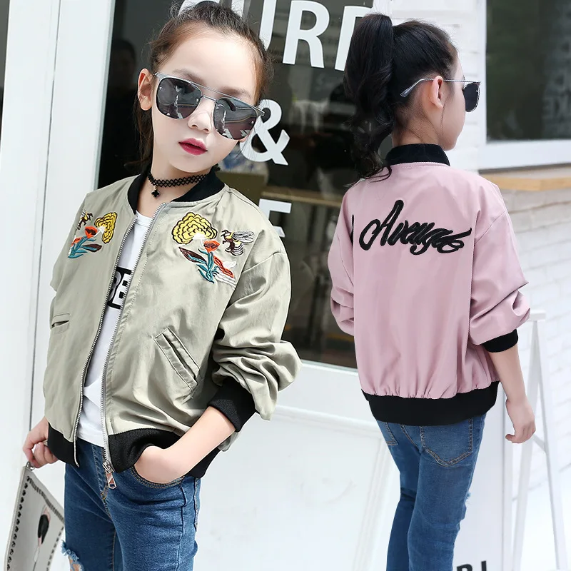 Осень 2019 куртка для девочек детская одежда повседневное бейсбольное пальто с
