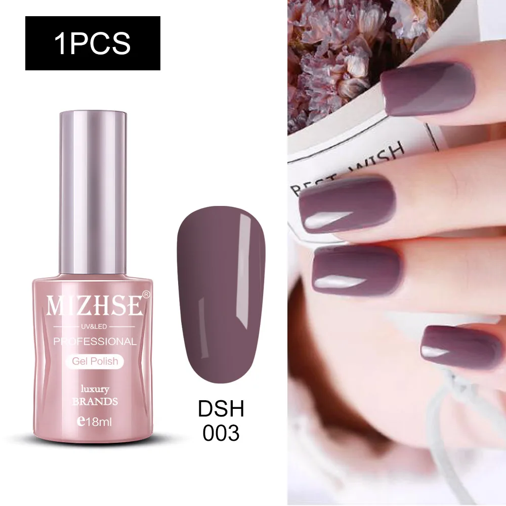 DSH003 MIZHSE Nail Polishes 18ml Vernis Semi Permanant UV Gel Polish Hybrid Nail Art Lacquer For Stamping Soak off Varnish Gel - Color: DSH003