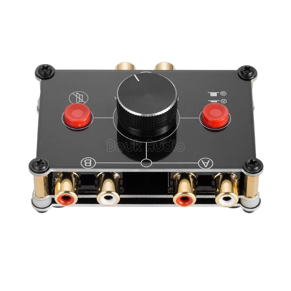 Медвежонок Мини 2-полосная Stereo L/R RCA аудио селектор Пассивный предусилитель Splitter коробка