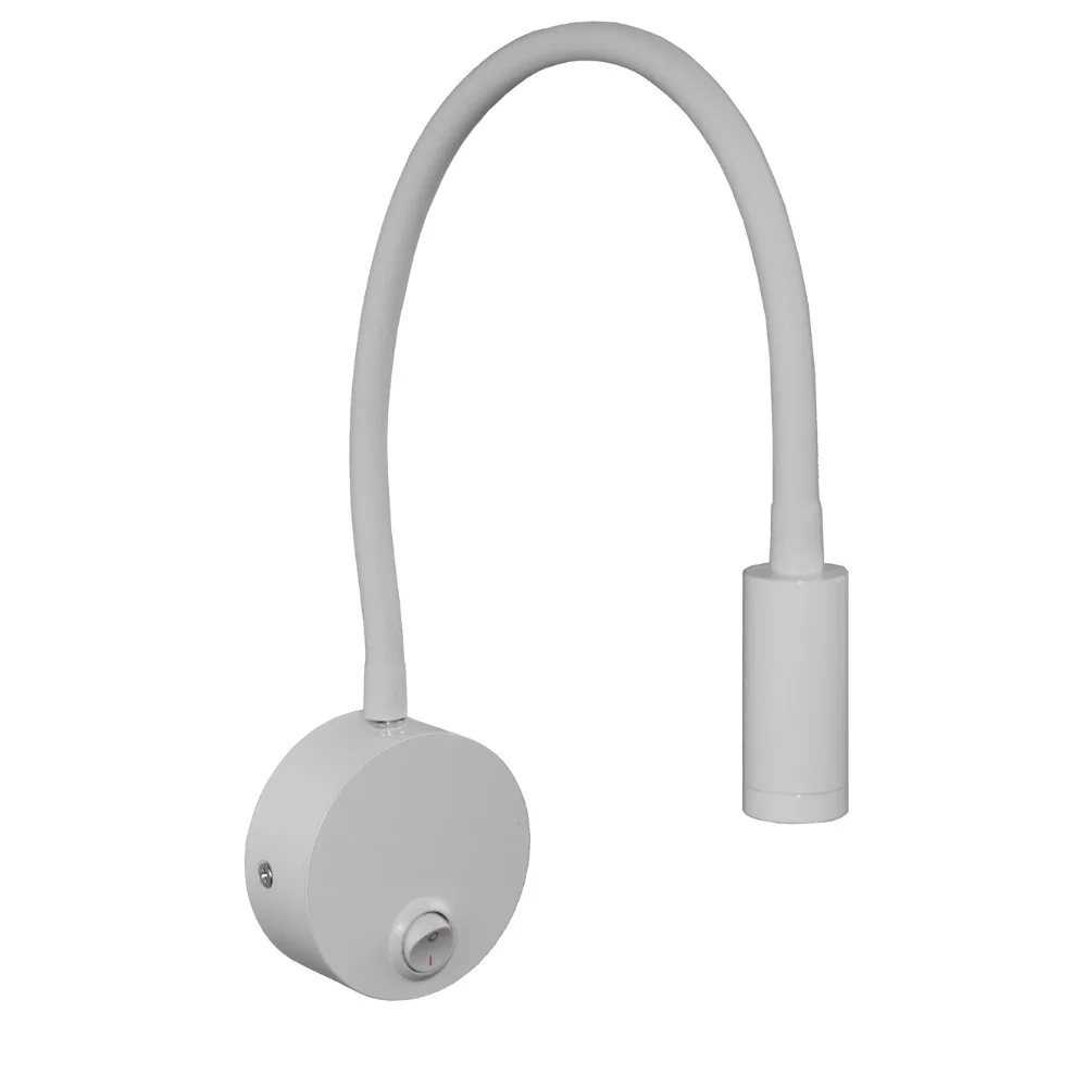 Soft Pipe 3W LED Wall Mount Lamp Fixture Picture Light ON/OFF Button Lighting Showcase Spotlight White Shell Bedroom Store Hotel | Лампы и
