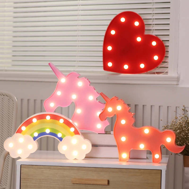 Dcrlamp Симпатичные Единорог ночник красочные освещение детские игрушки