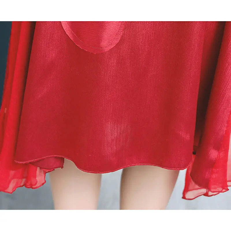 SymorHouse новое летнее элегантное темпераментное шелковое красное платье для женщин