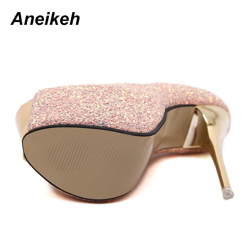 Aneikeh/новые женские туфли-лодочки шикарная пикантная обувь на очень высоком каблуке 16 см туфли-лодочки с открытым носком модельные туфли для вечеринок женская обувь; размеры 34-40