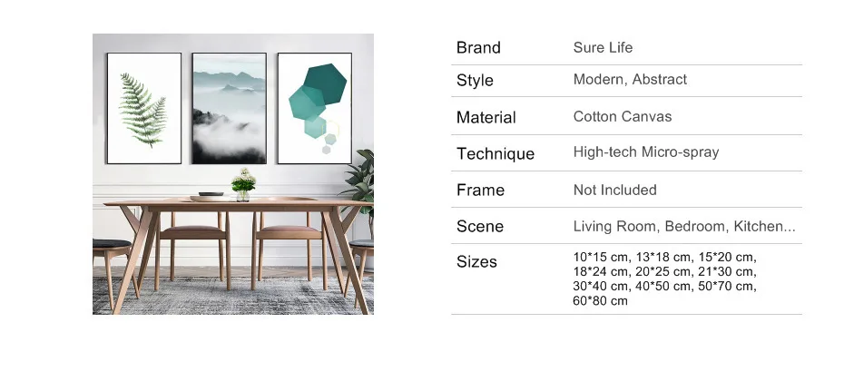 Abstract Landscape Geometry Canvas Paintings Modern Nordic Style Scandinavian Wall Art Poster Picture for Living Room Home Decor
