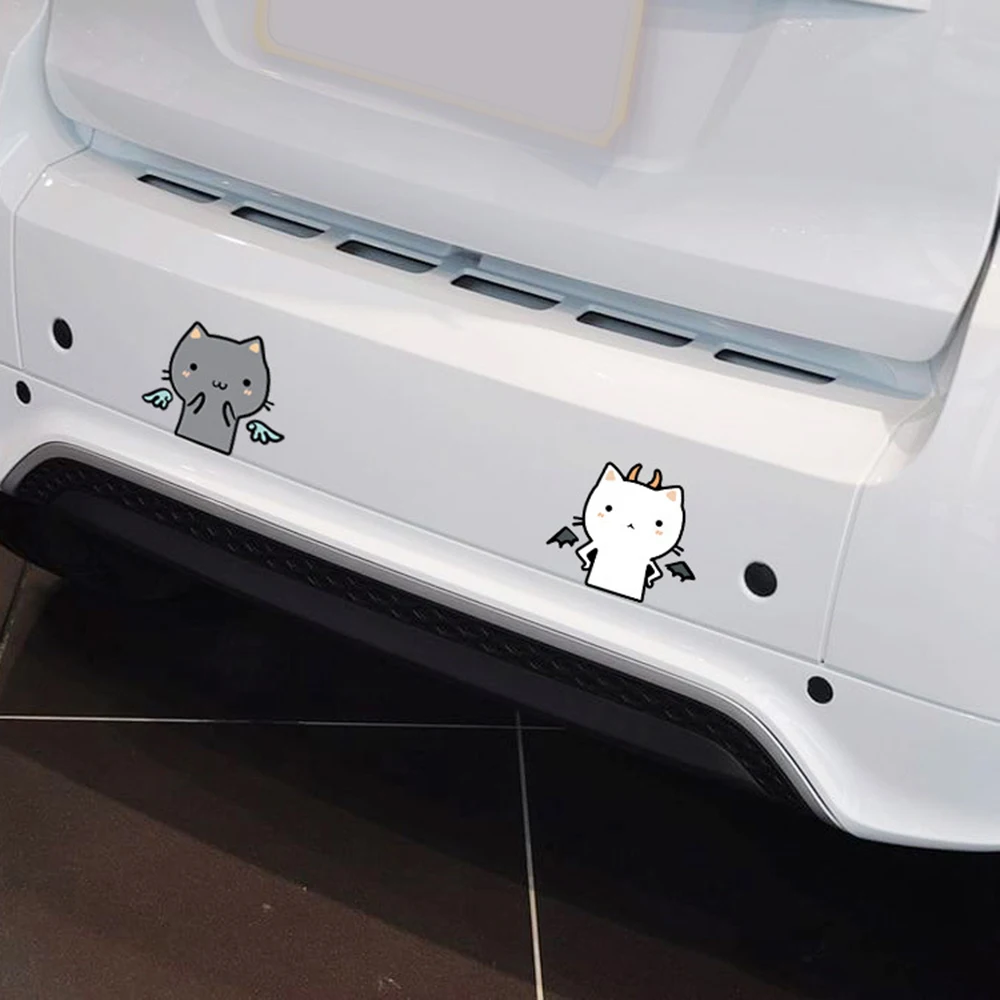 Автомобильный Стайлинг Aliauto черно белый кот забавный мультяшный автомобильный