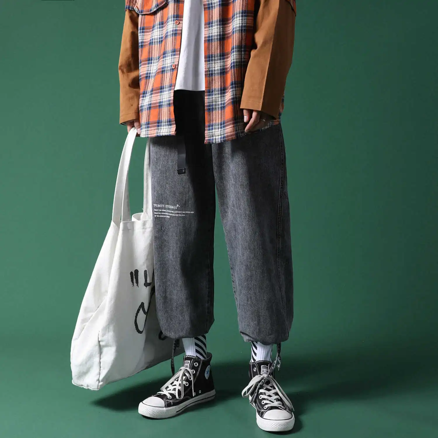 

2019 Summer Men's Baggy Homme Classic Cargo Pocket Jeans Black/blue Color Pattern Casual Pants Biker Denim Trousers Size M-2XL