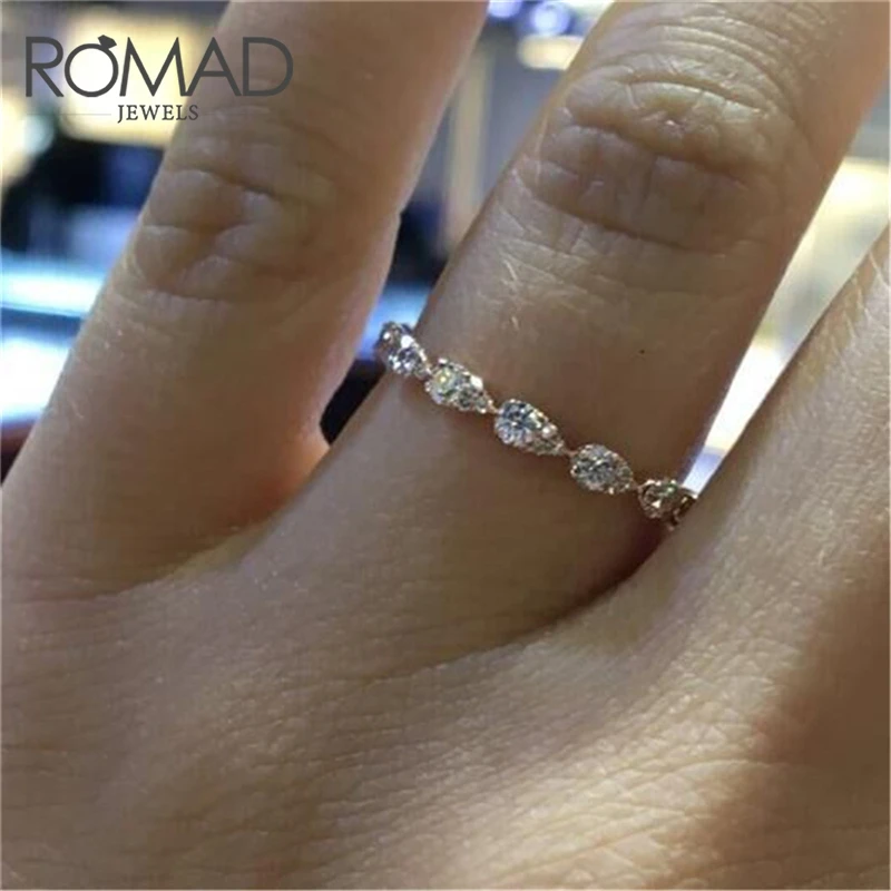 Romad прозрачное кольцо из кубического циркона, золотистого цвета, модное хрустальное свадебное украшение, помолвочное кольцо, небольшое для женщин, R4 on.