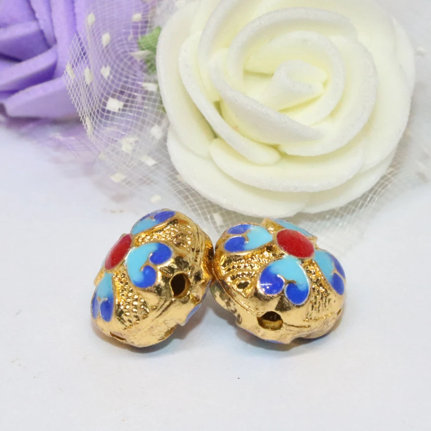 Модные китайские Подвески 12 мм бусины разделители из перегородчатой смолы